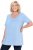 Ulla Popken Essential Front Pleat Tee Light Blue - Pólók - 