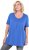 Ulla Popken Essential Front Pleat Tee Peacock Blue - Pólók - 