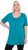 Ulla Popken Essential Front Pleat Tee Teal - Pólók - 