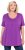 Ulla Popken Essential Front Pleat Tee Purple - Pólók - 