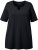 Ulla Popken Essential Notch Neck Stretch Tee Black - Pólók - 
