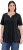 Ulla Popken Essential Notch Neck Stretch Tee Black - Pólók - 