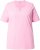 Ulla Popken Essential Notch Neck Stretch Tee Pink - Pólók - 