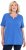 Ulla Popken Essential Notch Neck Stretch Tee Peacock Blue - Pólók - 