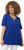 Ulla Popken Essential Notch Neck Stretch Tee Cobalt Blue - Pólók - 