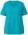 Ulla Popken Essential Notch Neck Stretch Tee Teal - Pólók - 