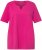 Ulla Popken Essential Notch Neck Stretch Tee Fuchsia Pink - Pólók - 