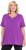 Ulla Popken Essential Notch Neck Stretch Tee Purple - Pólók - 