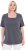 Ulla Popken Essential Square Neck Stretch Tee Graphite Grey - Pólók - 
