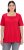 Ulla Popken Essential Square Neck Stretch Tee Red - Pólók - 