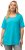 Ulla Popken Essential Square Neck Stretch Tee Deep Aqua - Pólók - 
