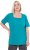 Ulla Popken Essential Square Neck Stretch Tee Teal - Pólók - 
