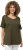 Ulla Popken Double Layer Rounded V-Neck Slim Fit Tee Forest Green - Pólók - 