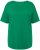 Ulla Popken Double Layer Rounded V-Neck Slim Fit Tee Green Emerald - Pólók - 