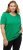Ulla Popken Double Layer Rounded V-Neck Slim Fit Tee Green Emerald - Pólók - 