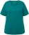 Ulla Popken Double Layer Rounded V-Neck Slim Fit Tee Dark Emerald - Pólók - 