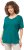 Ulla Popken Double Layer Rounded V-Neck Slim Fit Tee Dark Emerald - Pólók - 
