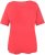 Ulla Popken Double Layer Rounded V-Neck Slim Fit Tee Dark Coral - Pólók - 