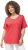 Ulla Popken Double Layer Rounded V-Neck Slim Fit Tee Dark Coral - Pólók - 
