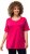 Ulla Popken Double Layer Rounded V-Neck Slim Fit Tee Magenta Pink - Pólók - 