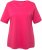 Ulla Popken Double Layer Rounded V-Neck Slim Fit Tee Dark Pink - Pólók - 