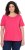 Ulla Popken Double Layer Rounded V-Neck Slim Fit Tee Dark Pink - Pólók - 
