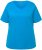 Ulla Popken Double Layer Rounded V-Neck Slim Fit Tee Sapphire Blue - Pólók - 