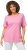 Ulla Popken Double Layer Rounded V-Neck Slim Fit Tee Light Pink - Pólók - 
