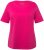 Ulla Popken Double Layer Rounded V-Neck Slim Fit Tee Fuchsia Pink - Pólók - 