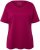 Ulla Popken Double Layer Rounded V-Neck Slim Fit Tee Magnolia Red - Pólók - 
