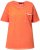 Ulla Popken Cold Dye Ruffle Edge Pocket Tee Coral Pink - Pólók - 