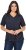 Ulla Popken Lace Trim Short Sleeve Tee Navy Blue - Pólók - 