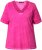 Ulla Popken Lace Trim Short Sleeve Tee Bold Pink - Pólók - 