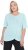 Ulla Popken Antibacterial Short Sleeve Draped Tee Light Turquiose - Pólók - 