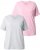 Ulla Popken Eco Cotton Basic T-Shirt 2-Pack Grey/Pink - Pólók - 