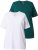Ulla Popken Eco Cotton Basic T-Shirt 2-Pack Green/White - Pólók - 
