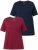 Ulla Popken Eco Cotton Basic T-Shirt 2-Pack Red/Navy - Pólók - 