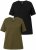 Ulla Popken Eco Cotton Basic T-Shirt 2-Pack Green/Black - Pólók - 