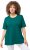 Ulla Popken Essential Round Neck Stretch Tee Dark Emerald - Pólók - 