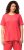 Ulla Popken Essential Round Neck Stretch Tee Dark Coral - Pólók - 