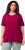 Ulla Popken Essential Round Neck Stretch Tee Magnolia Red - Pólók - 