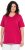 Ulla Popken Essential V-Neck Stretch Tee Dark Raspberry - Pólók - 