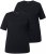 Ulla Popken Scoop Neck Short Sleeve Tee Black - Pólók - 
