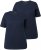 Ulla Popken Scoop Neck Short Sleeve Tee Navy - Pólók - 