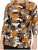 Scandinavian Caramel Flowers Blouse Orange and Brown - Mintás pólók nőknek -