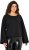 Ulla Popken Rolled Edge Long Sleeve Sweatshirt Black - Bluzy & bluzy z kapturem - 
