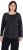 Ulla Popken Basic Round Neck Long Sleeve Slim Fit Cotton Tee Black - Pólók - 