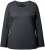 Ulla Popken Basic Round Neck Long Sleeve Slim Fit Cotton Tee Charcoal - Pólók - 