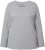 Ulla Popken Basic Round Neck Long Sleeve Slim Fit Cotton Tee Light Grey Melange - Pólók - 