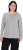 Ulla Popken Basic Round Neck Long Sleeve Slim Fit Cotton Tee Light Grey Melange - Pólók - 